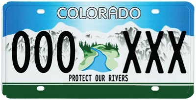 Image for Colorado's "Protect Our Rivers" License Plate Program to support AW