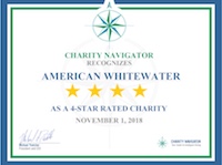 Image for Charity Navigator Awards American Whitewater Ninth Consecutive 4-Star Rating