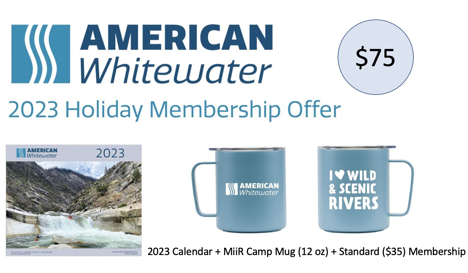 Image for 2023 American Whitewater Holiday Offer!