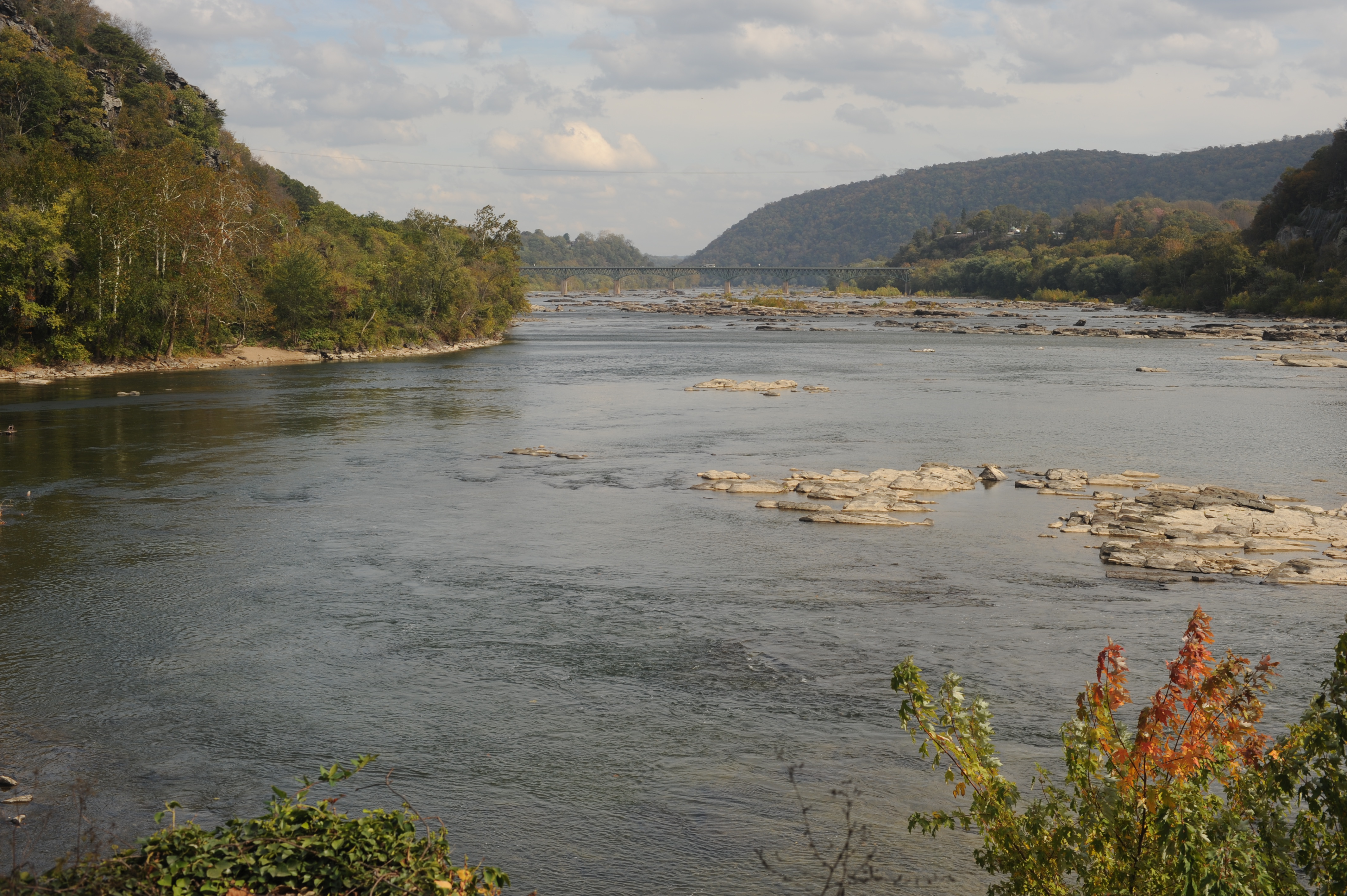 Confluence of the Shenandoah River with the Potomac River at Harpers Ferry.