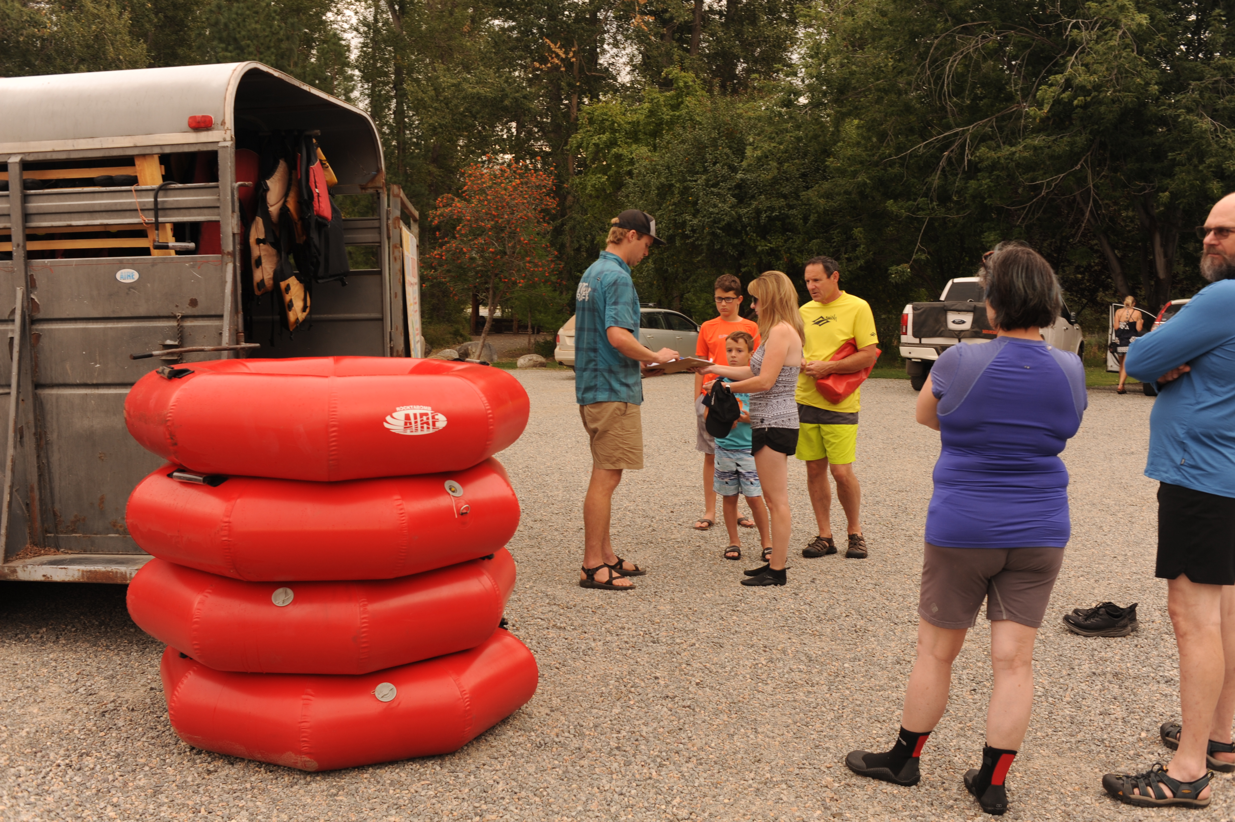 Renting tubes at the Red Barn Access on the Methow River.