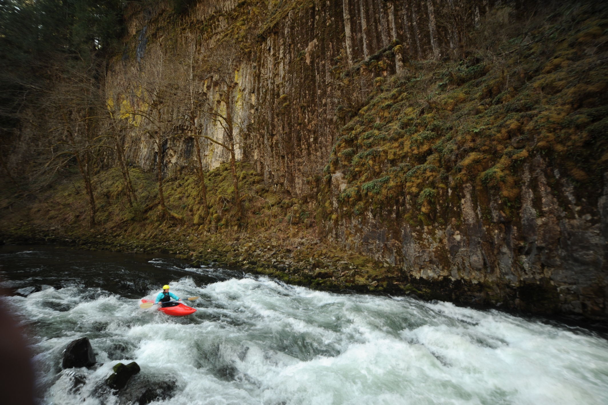 Kayaker on the North Fork Lewis River.
